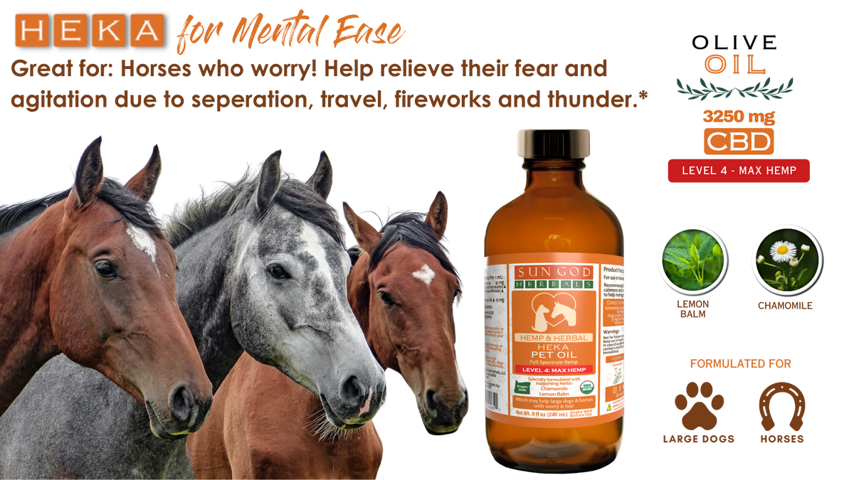 Organic Heka Mental Ease Hemp Pet Oil-Level 4 Max Hemp: for Horses and Large Dogs - SALE