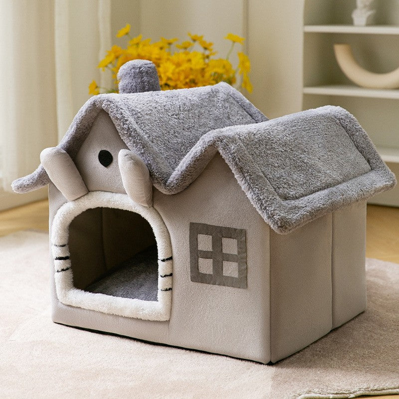 Warm House for Small Dogs and Cats, Removable Pet Bed
