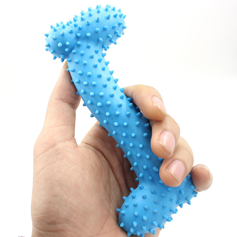 Dog Rubber Bone Chewing Toy for Teeth Cleaning