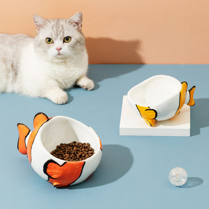 Cervical Spine Protecting Ceramic Cat Bowl