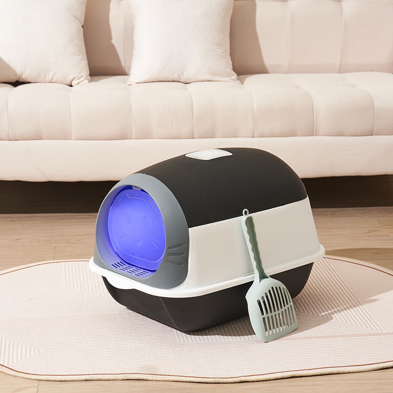 Closed Cat Litter Box with Antibacterial Features