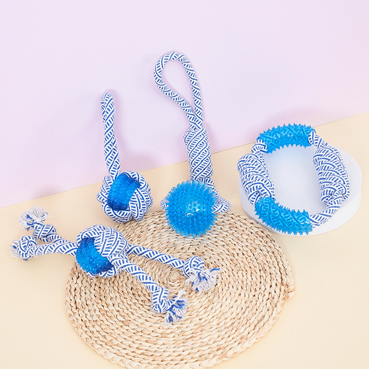 Ocean Series Cotton Rope Dog Toy - Bite Resistant TPR