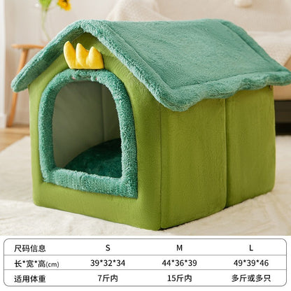 Warm House for Small Dogs and Cats, Removable Pet Bed