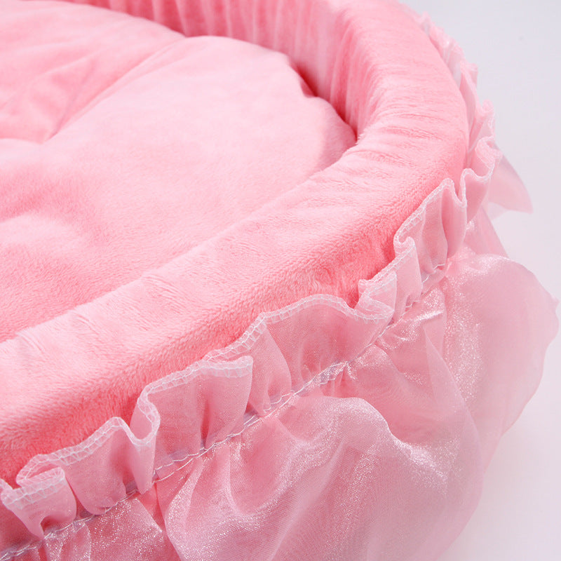 Lace Pet Bed for Dogs and Cats, Washable Design