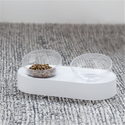 Adjustable Cat Bowl with Dual Bowls for Feeding