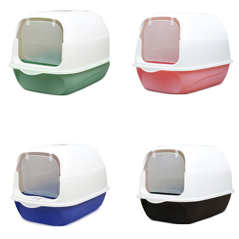 Large Enclosed Cat Litter Box with Door for Pets