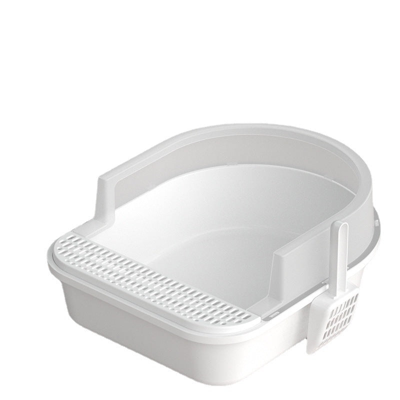 Large Semi-Enclosed Cat Litter Box for Pets