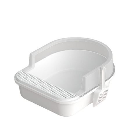 Large Semi-Enclosed Cat Litter Box for Pets