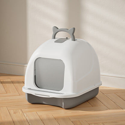 Large Closed Cat Litter Box with Odor Control Features