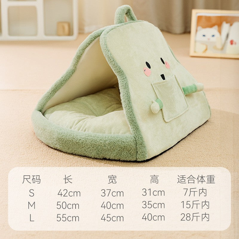 Warm House for Small Dogs and Cats, Removable Pet Bed
