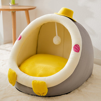Half-Enclosed Pet House for Small Dogs and Cats