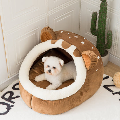 Half-Enclosed Pet House for Small Dogs and Cats