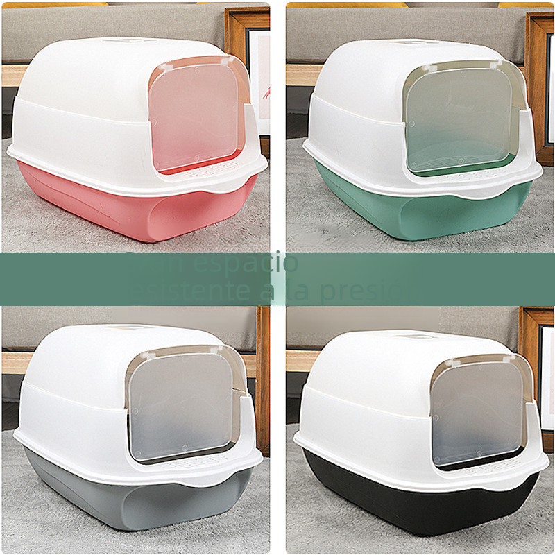 Large Enclosed Cat Litter Box with Door for Pets