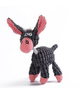 Corduroy Chew Toy for Dogs with Squeaker & Molar Design