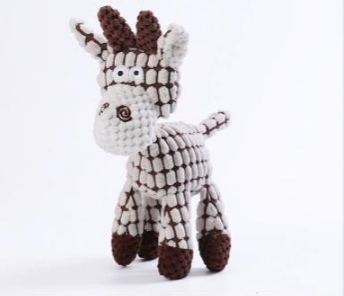 Corduroy Chew Toy for Dogs with Squeaker & Molar Design