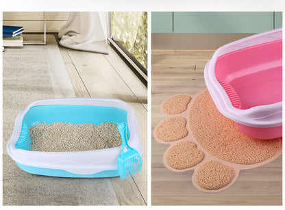 Large Semi-Enclosed Cat Litter Box with Odor Control