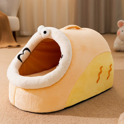 Half-Enclosed Pet House for Small Dogs and Cats