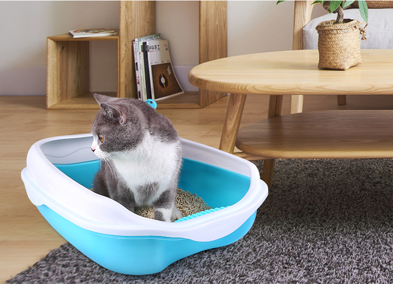 Large Semi-Enclosed Cat Litter Box with Odor Control