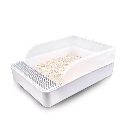 Large Semi-Closed Cat Litter Box with Removable Design
