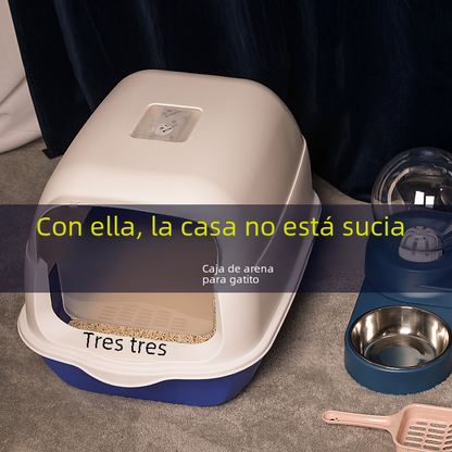 Large Enclosed Cat Litter Box with Door for Pets