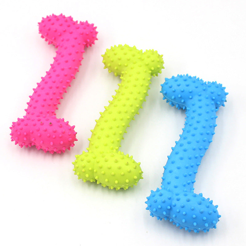 Dog Rubber Bone Chewing Toy for Teeth Cleaning
