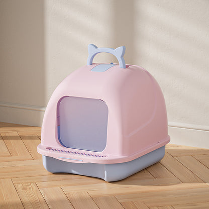 Large Closed Cat Litter Box with Odor Control Features