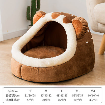 Half-Enclosed Pet House for Small Dogs and Cats