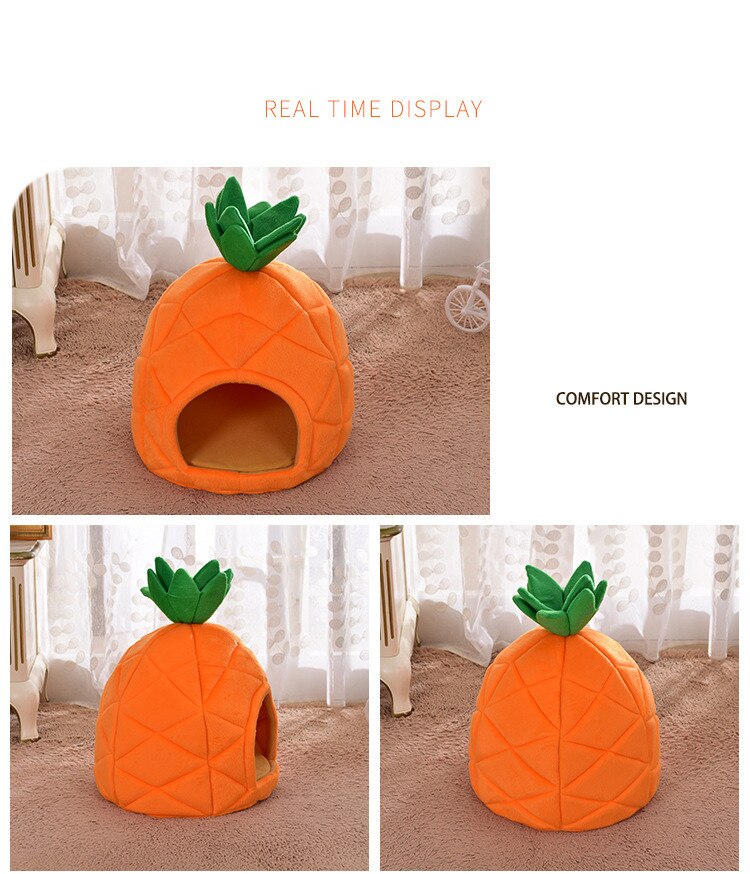 Cute Pineapple Dog and Cat Bed for Small Pets